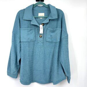 American Eagle Outfitters Henley Sweater for Women NWT woman’s size Medium Blue